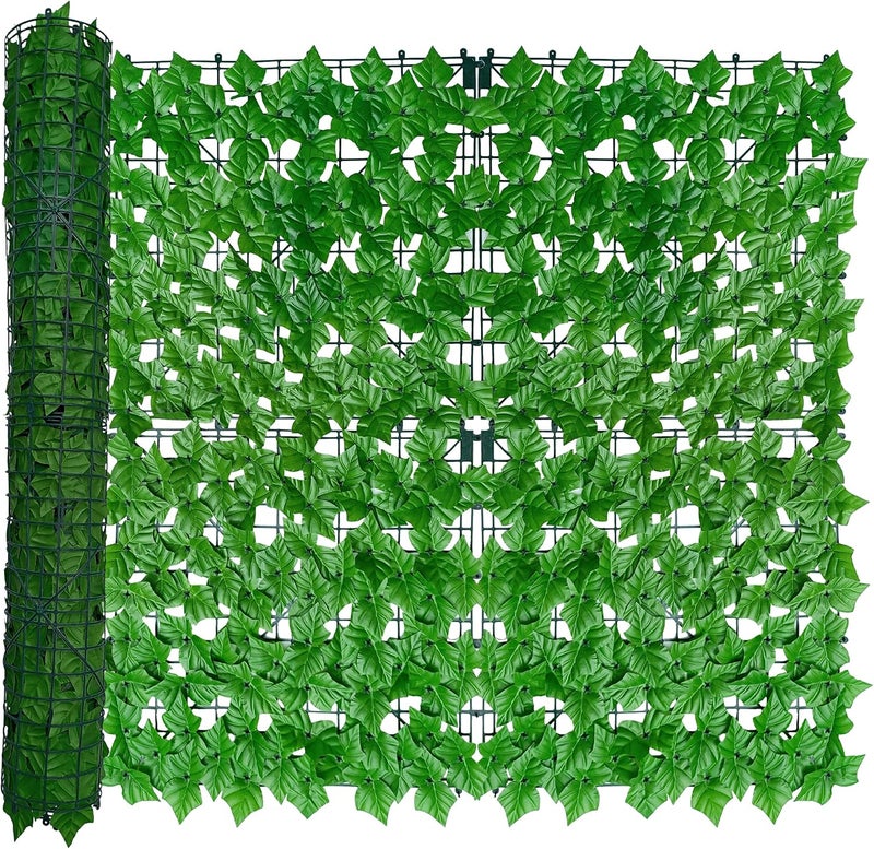 ODTORY Artificial Ivy Privacy Fence Wall Screen,40X120 in UV-Anti Faux Greenery Backdrop Ivy Vine Leaf Hedges Fence Panels for Patio, Balcony, Garden, Backyard Indoor Outdoor Light Green Wall Decor - Image 1